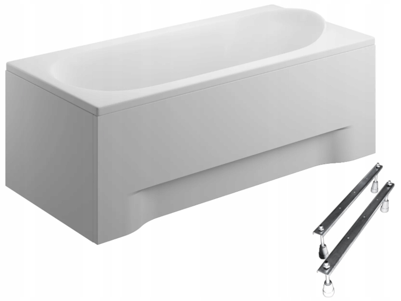 Obdélníková vana Polimat Medium 170x75 bílé pouzdro bonus nohy