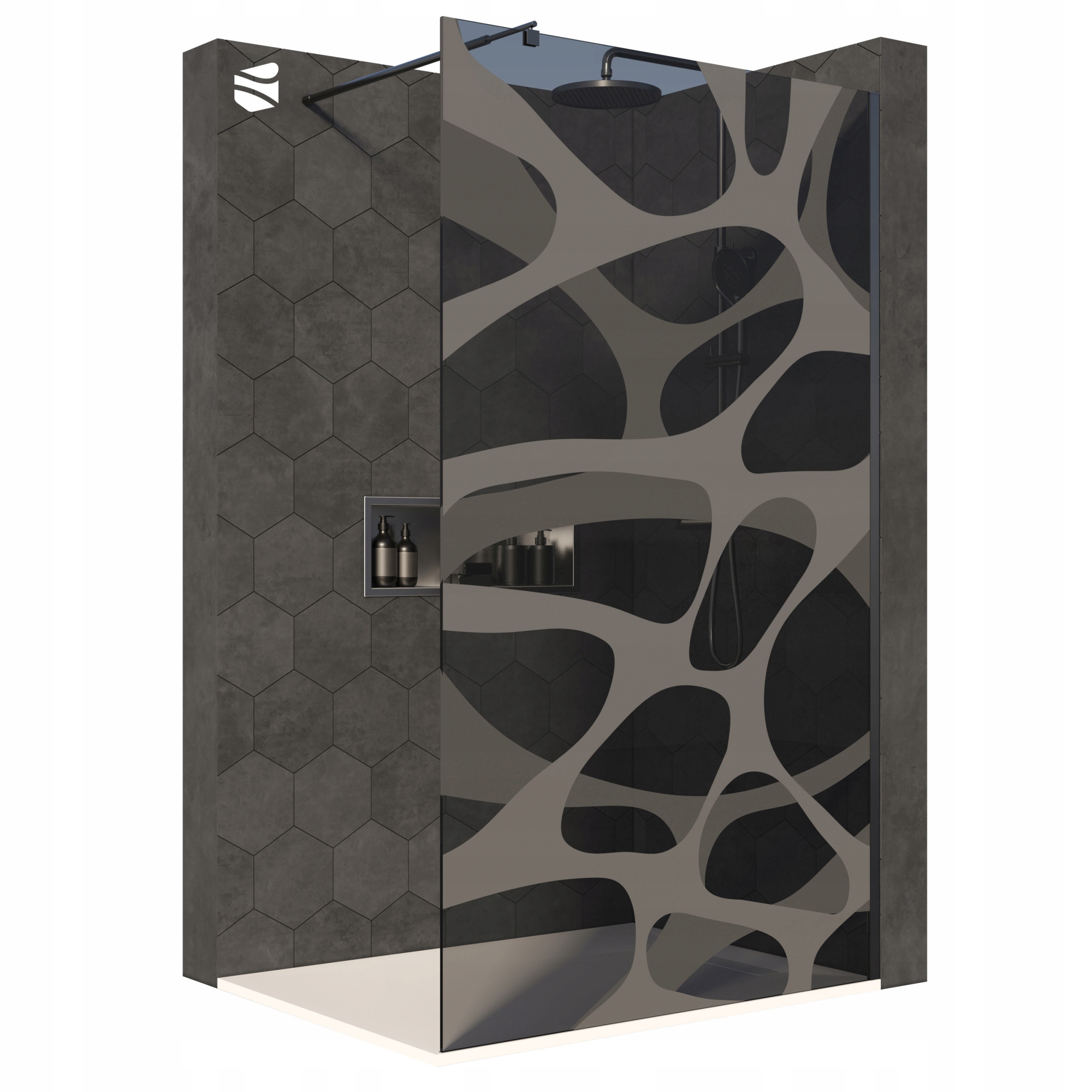 Ścianka prysznicowa 10mm Walk-In EX101 matowy wzór Esg 10mm kabina 120x200