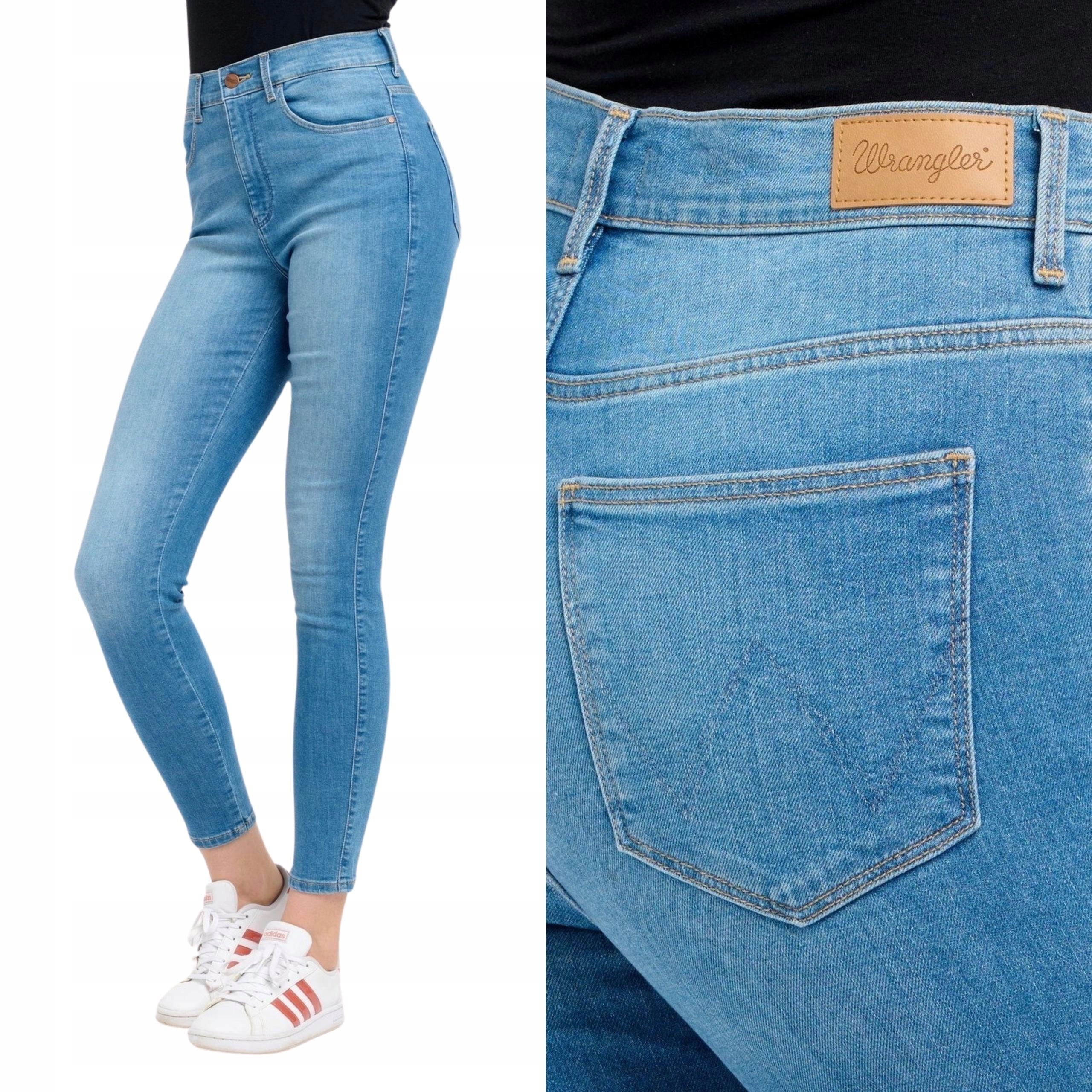 Wrangler džíny High Waist blue jeans High Rise Skinny_ W28 L34