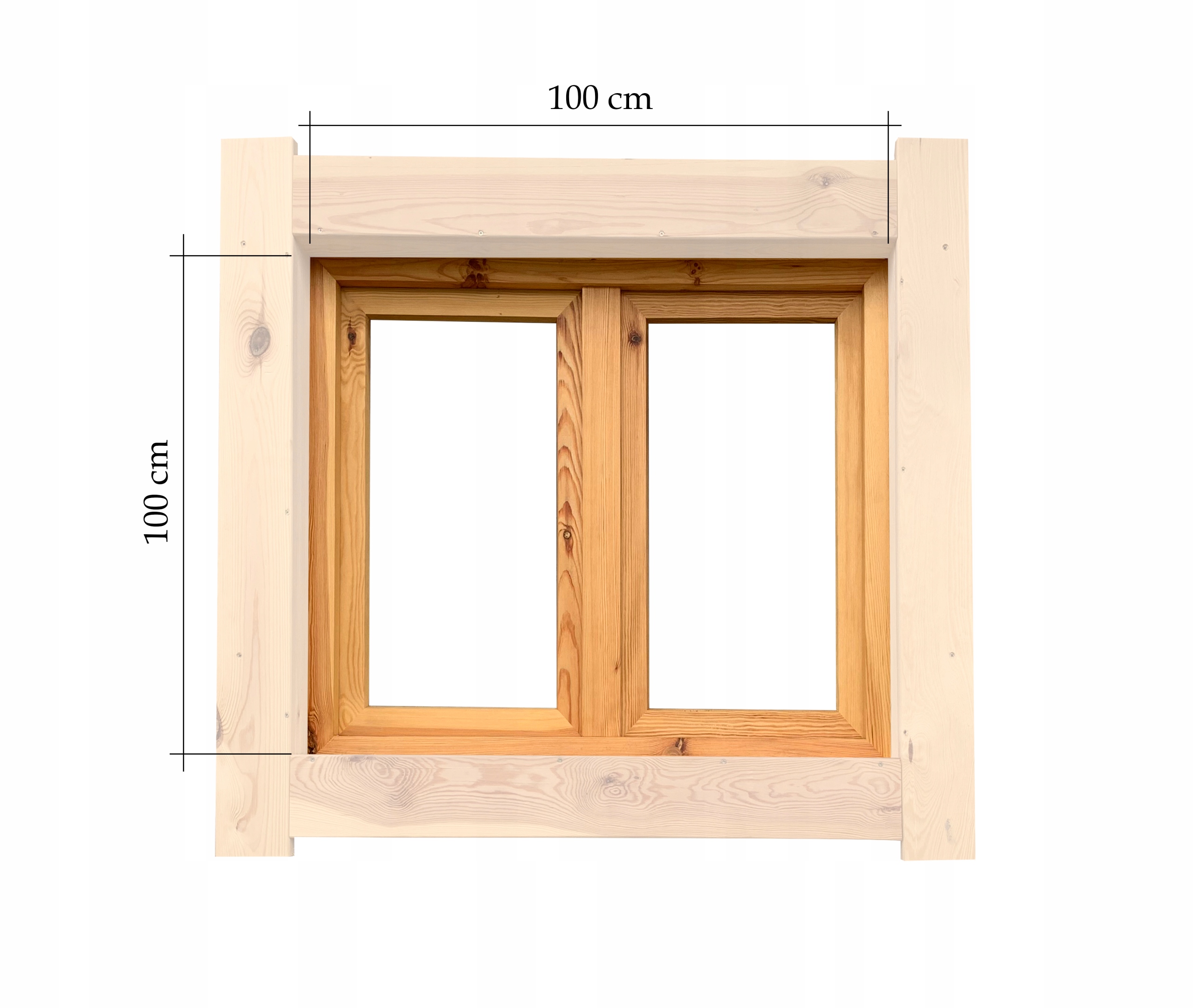 OKNO DREWNIANE STAŁE100/100 cm Marka Eco-House