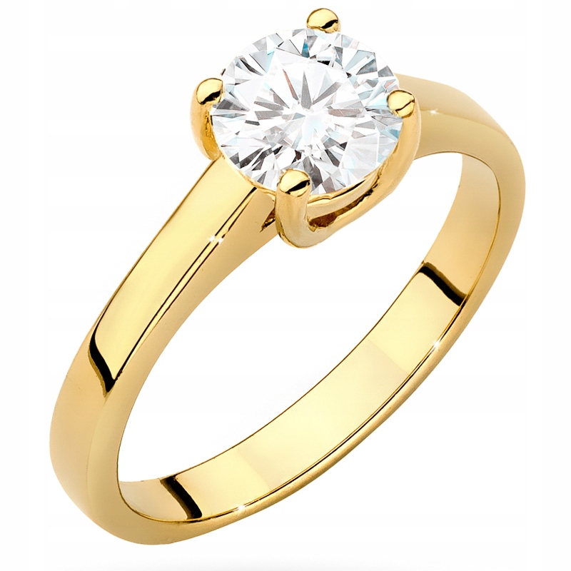 Zlatý Prstýnek pr. 585 s Briliantem 1,00 ct 14k