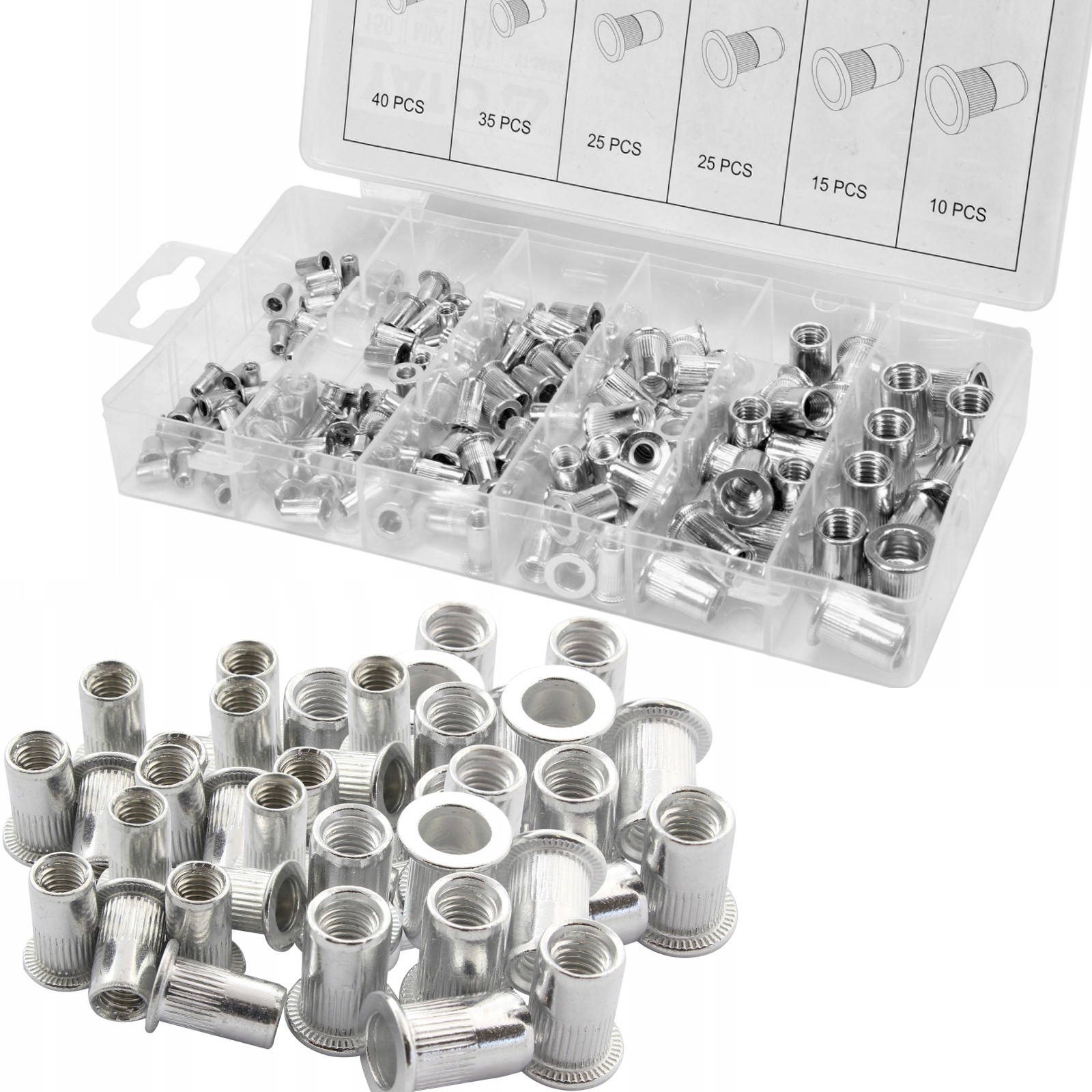 

Nitonakrętki Aluminiowe M3 M5 M6 M8 M10 150szt.