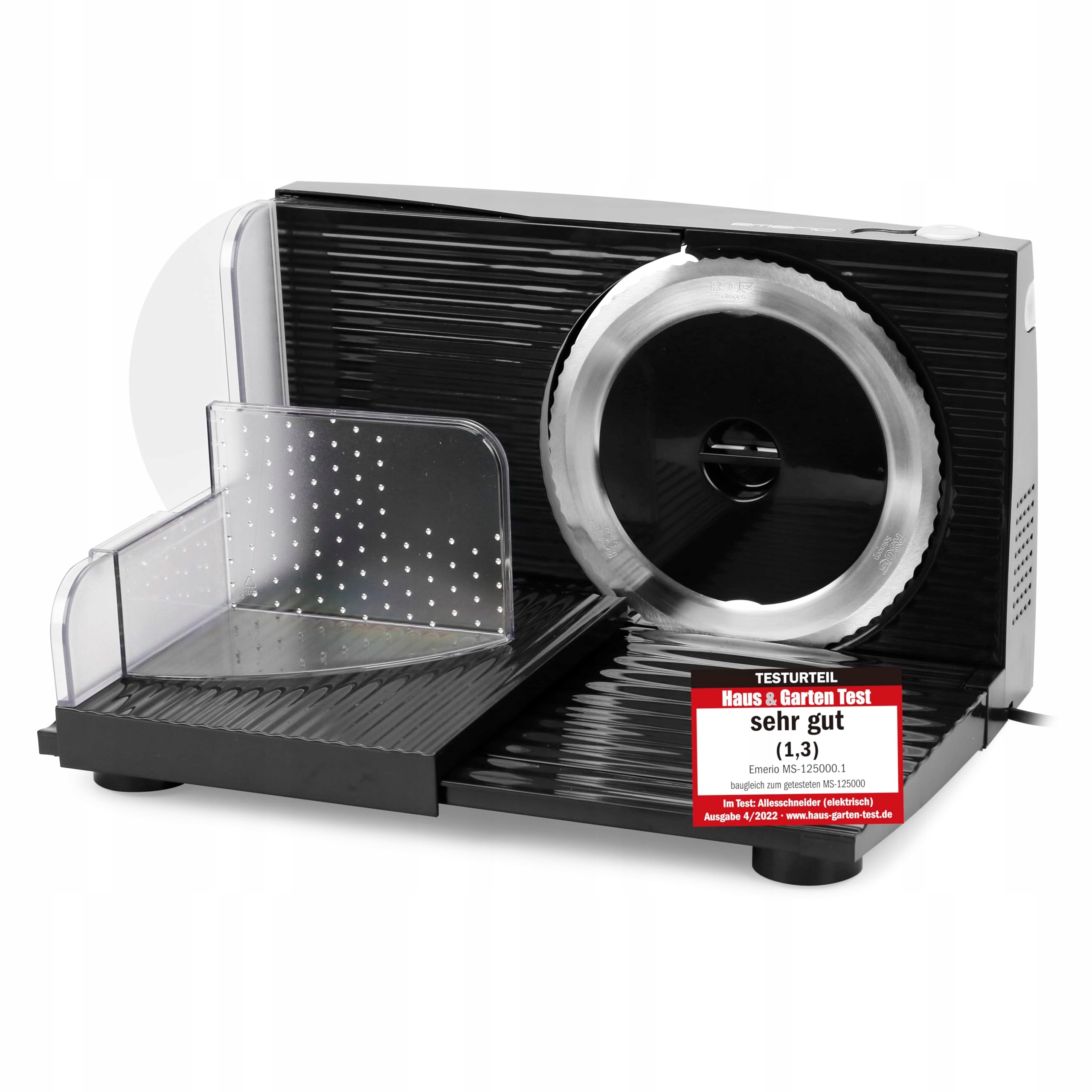 Emerio Skládací Elektrický Kráječ 100 W Černý Ostrý 0 – 17 MM, Vyrobeno V Eu