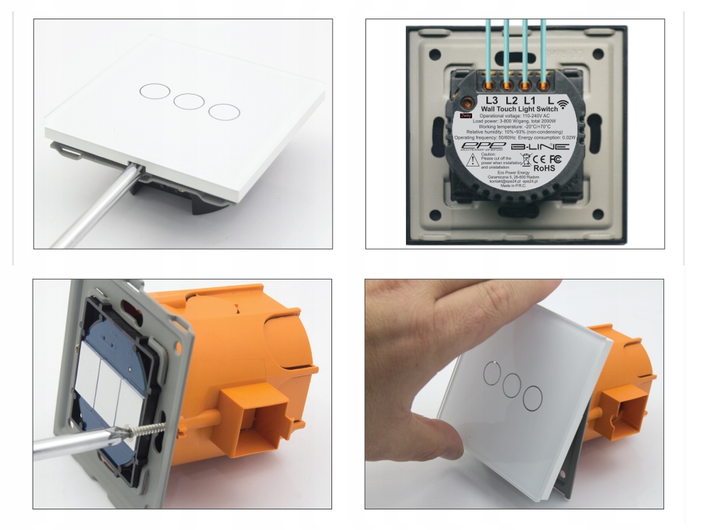 WŁĄCZNIK ŁĄCZNIK DOTYKOWY MODUŁ PRESTIGE 1P Liczba klawiszy Pojedynczy