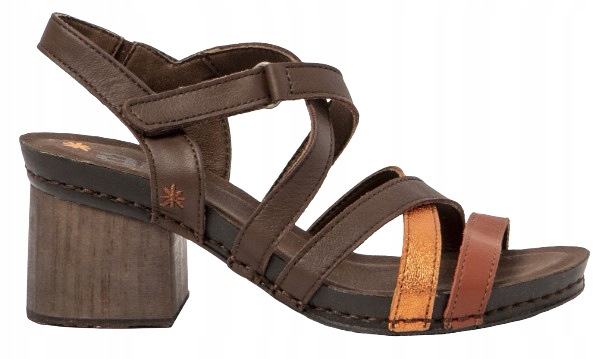 Art* Dámské Sandály S Pásky A Kotníkovým Podpatkem, Hnědé 37 J1A