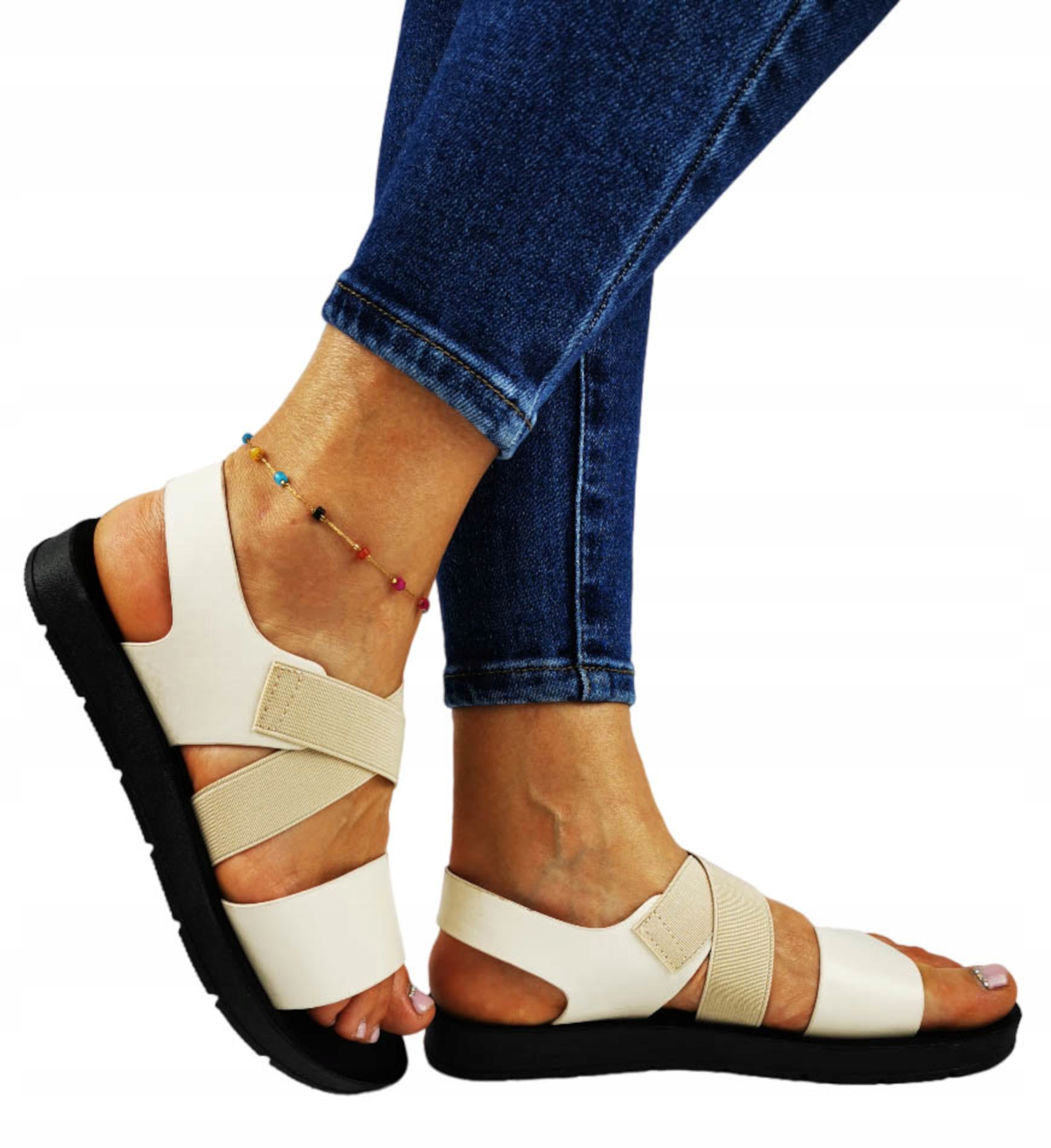 BUTY SANDAŁY LEKKIE WYGODNE DAMSKIE Z GUMKAMI NEW