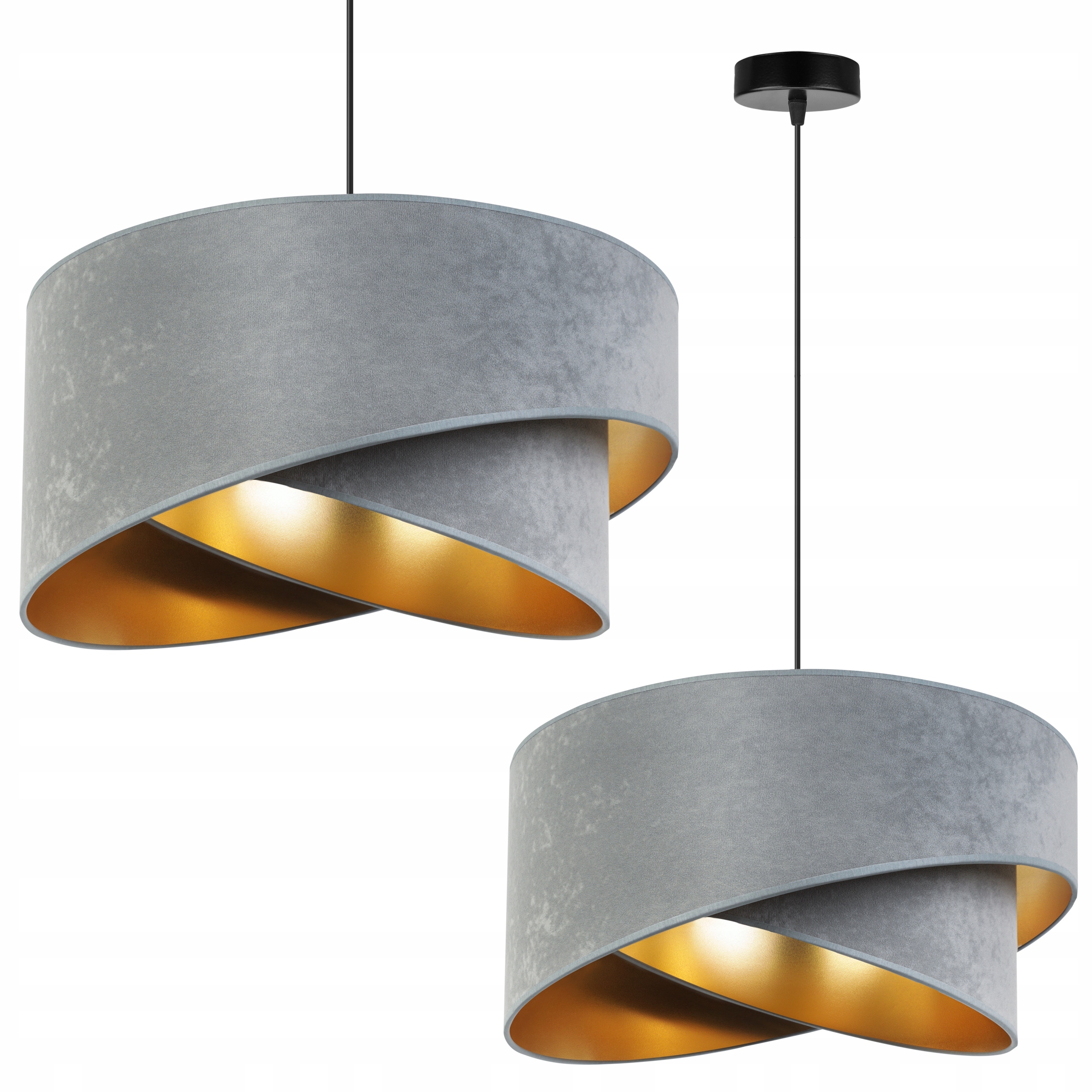 

Lampa Wisząca Sufitowa Nowoczesna Abażur Welur
