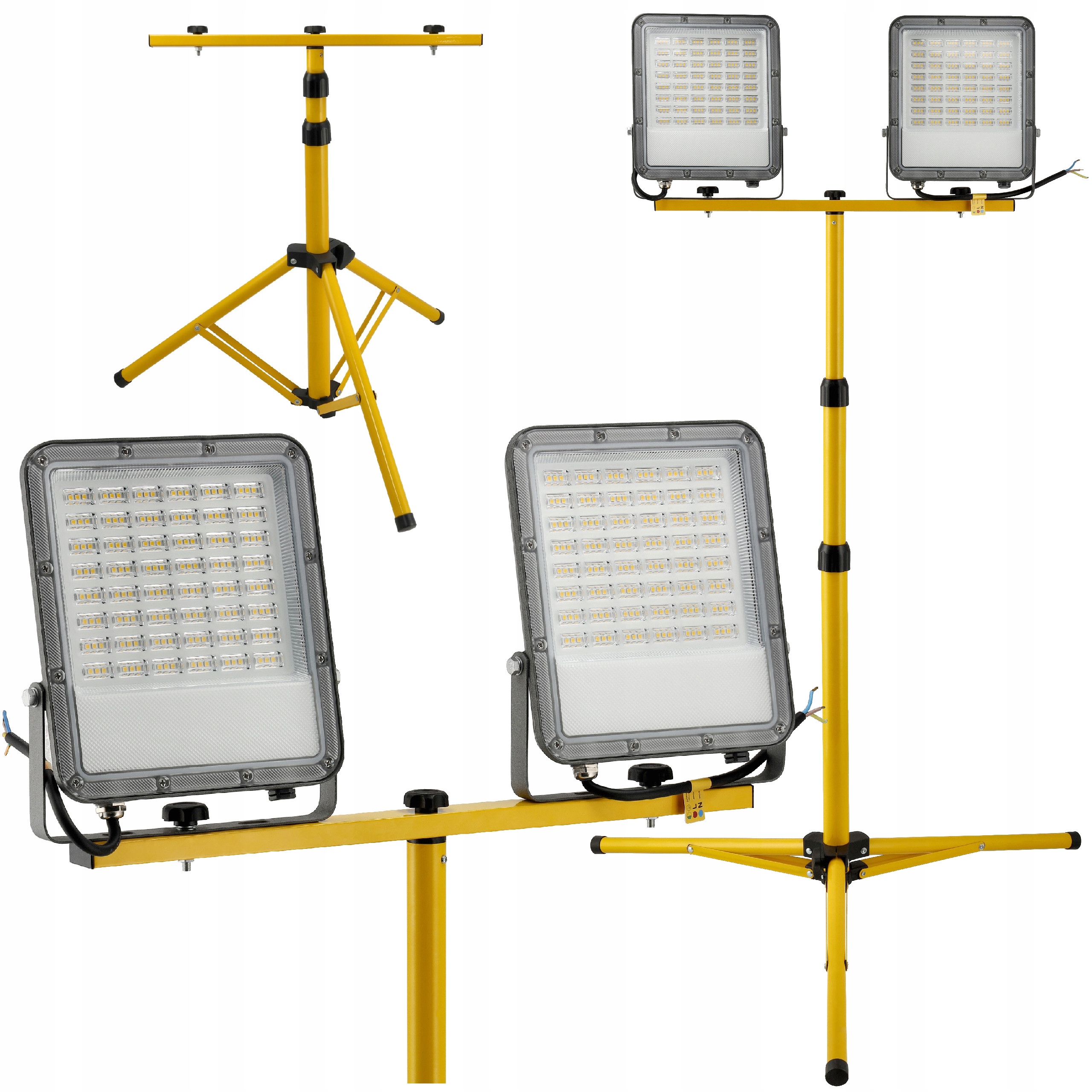 Set Stativ Halogenový reflektor Stavební 2x 100W Led 18000lm 200W