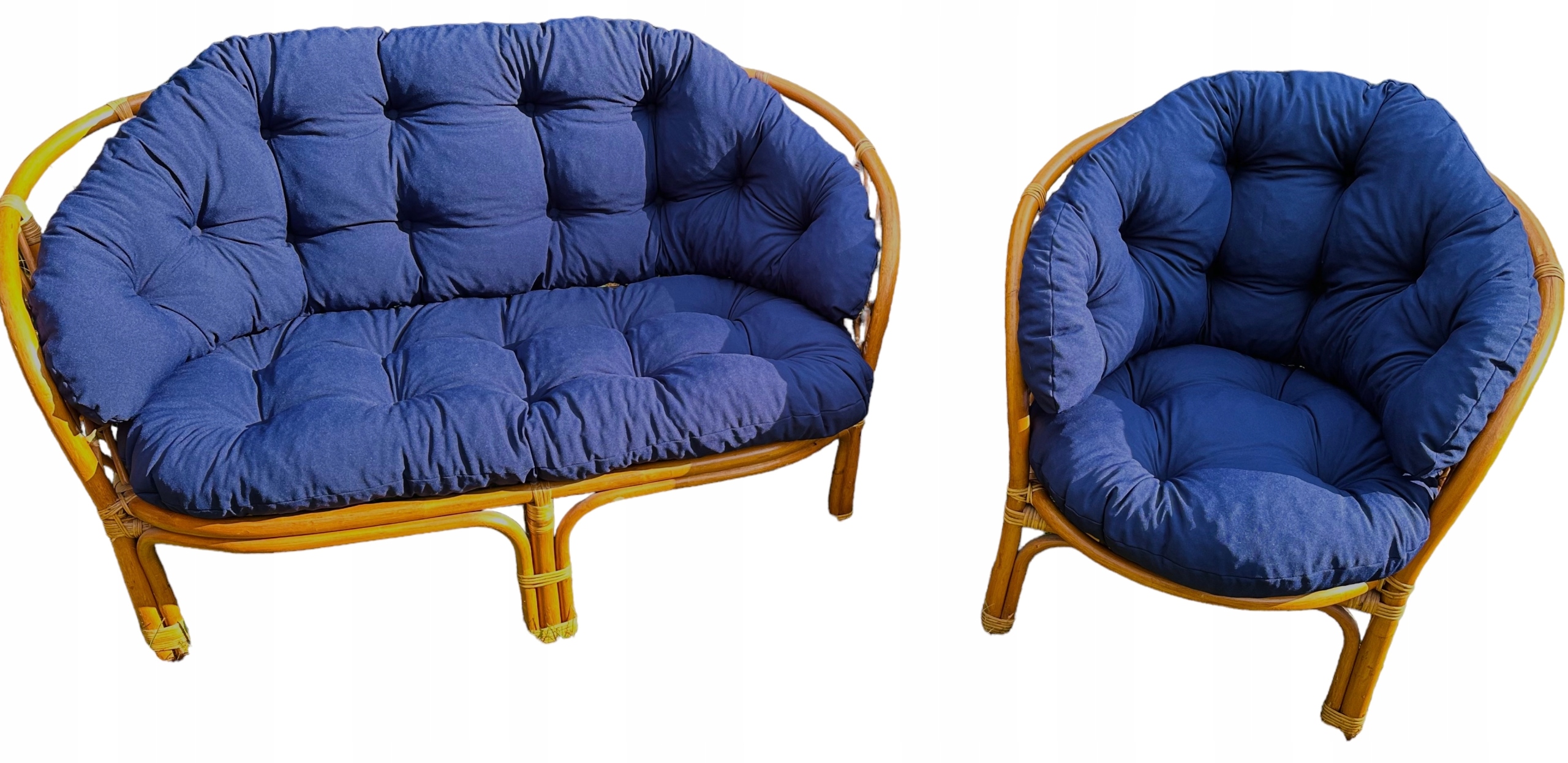 Vankúše Na Ratanový Nábytok Modrá Pohovka Plus Kreslo