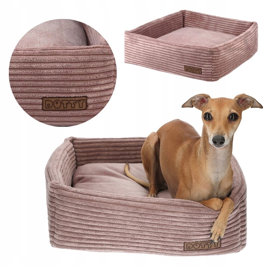 Pelíšek pro psa pro kočky gaučová pohovka pro psa Dotty růžový samet M
