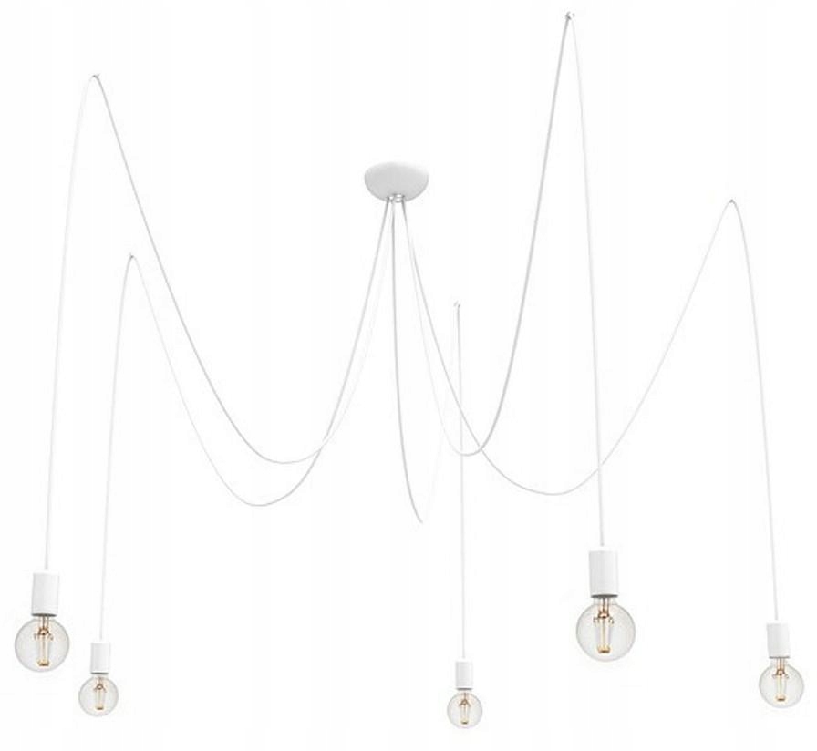 Stropná lampa do izby domu Moderná závesná lampa Spider biela 5xE27