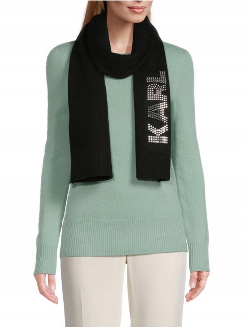 Karl Lagerfeld dámská šála Studded Logo černá