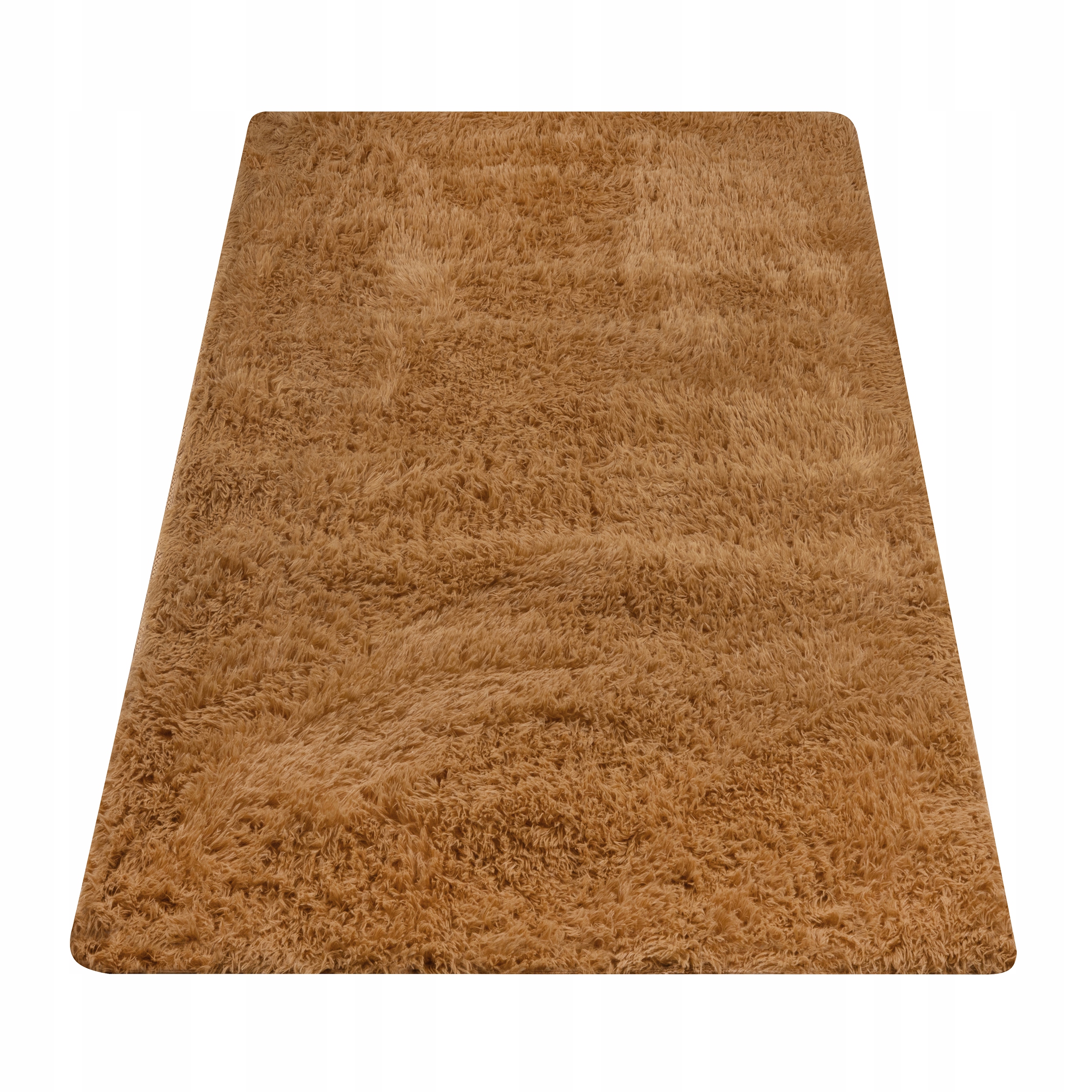 Koberec Chlupatý 170/120 CM Béžový Hnědý Oranžový Dlouhý Vlas