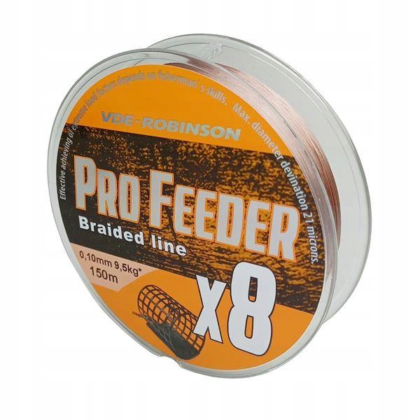 Plecionka VDE-Robinson Pro Feeder X8 0,10mm, 150m, brązowa