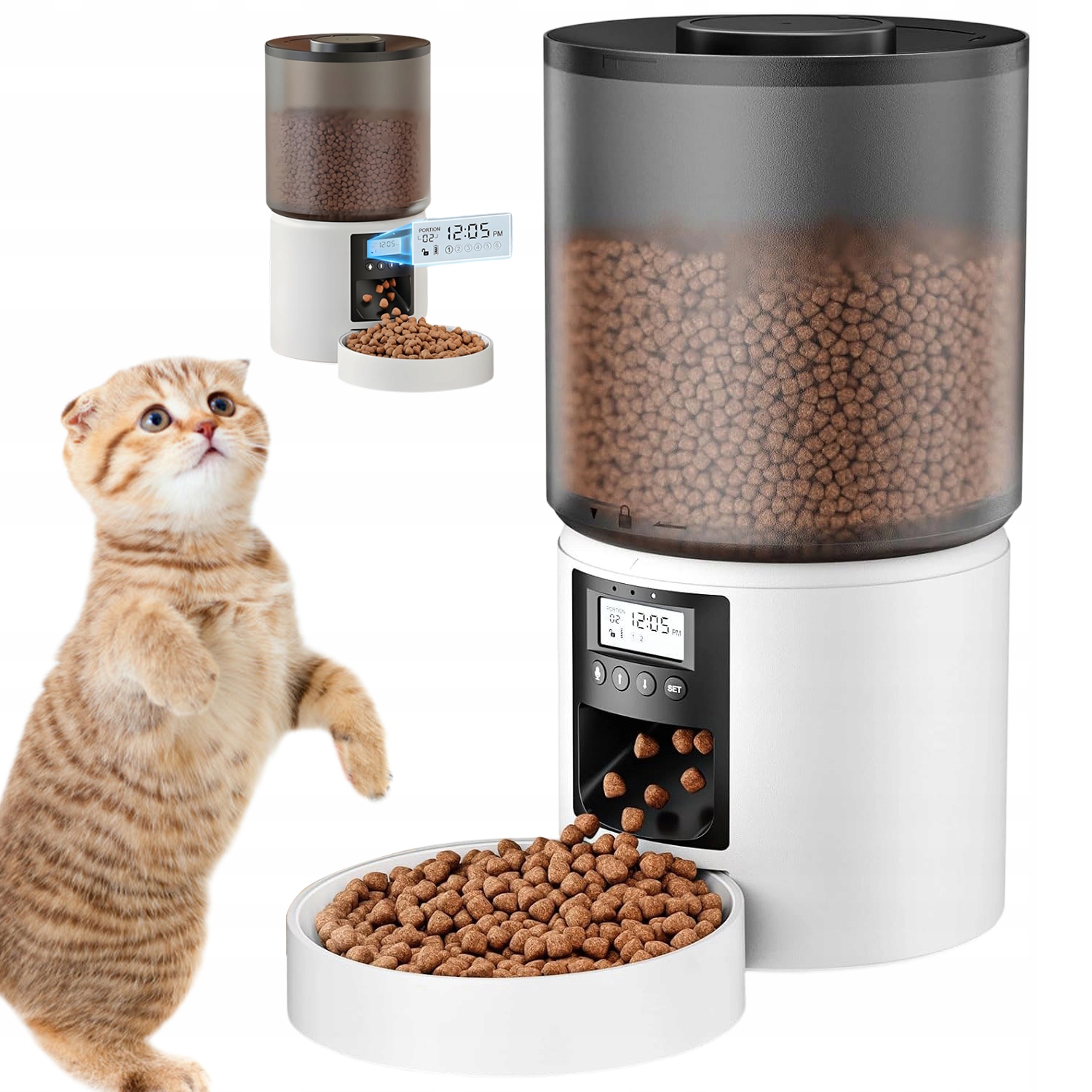 Levně Automatický Podavač 4 L S Funkcí Nahrávání Pro Kočky A Psy