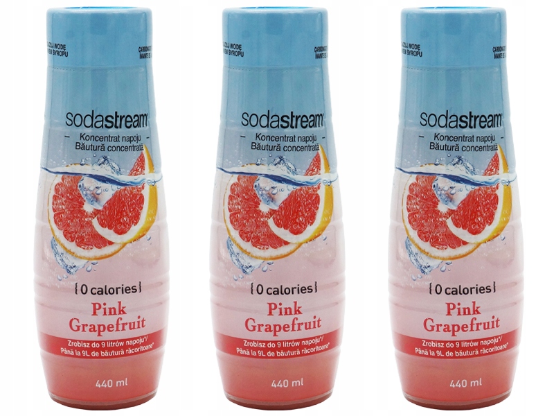 3x SYROP SODASTREAM KONCENTRAT GRAPEFRUIT DO SATURATORA 9L NAPOJU z 440ml Marka SodaStream