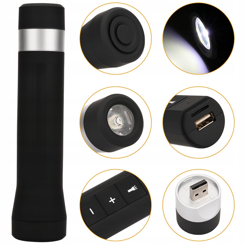 GŁOŚNIK BT Bluetooth MP3 latarka rower lampka 4w1 Marka Media-tech