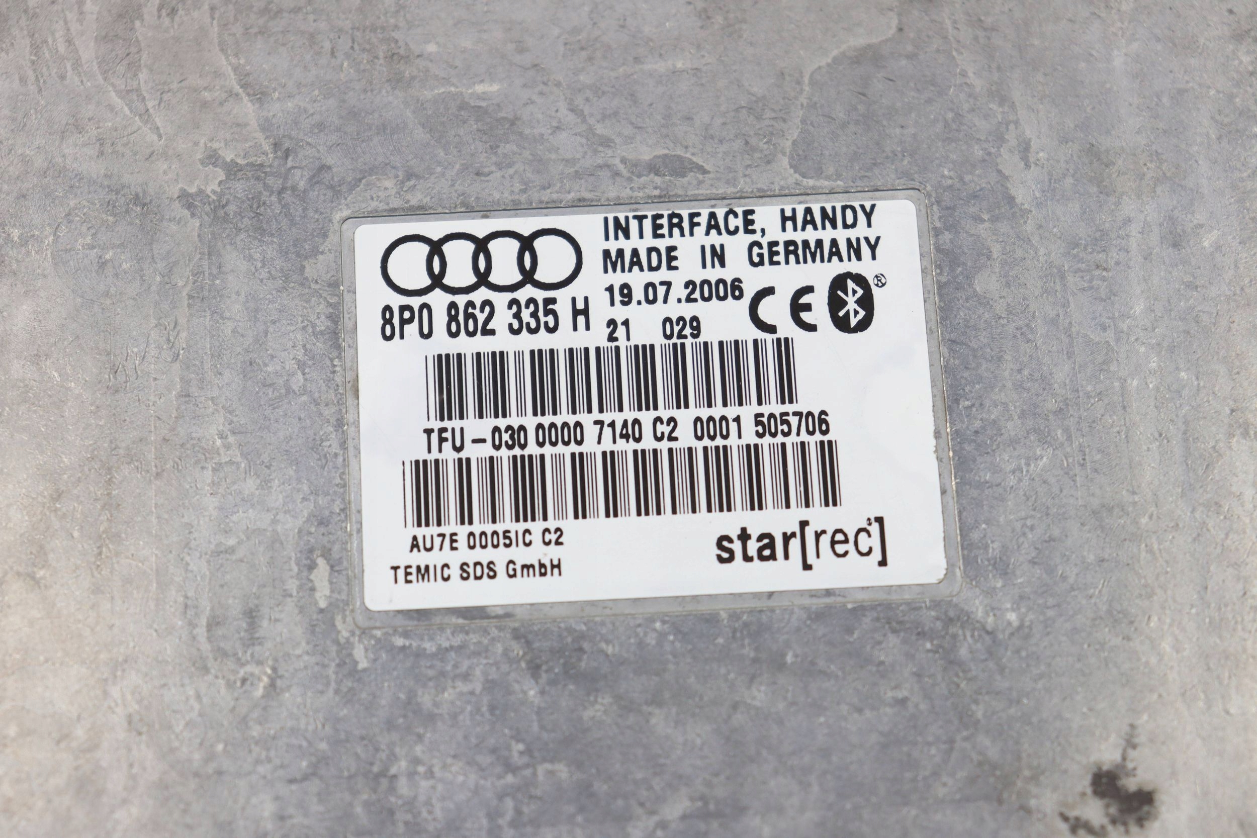 AUDI A3 8P A4 B7 modulo Centralina BLUETOOTH 8P0862335H