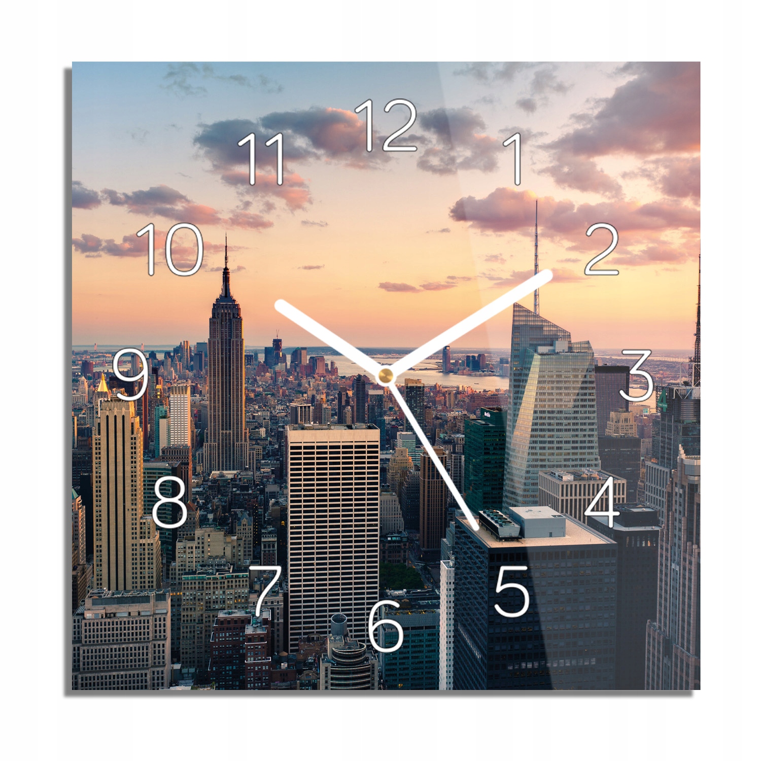 

Zachód słońca miasto zegar szklany 30x30 do kuchni