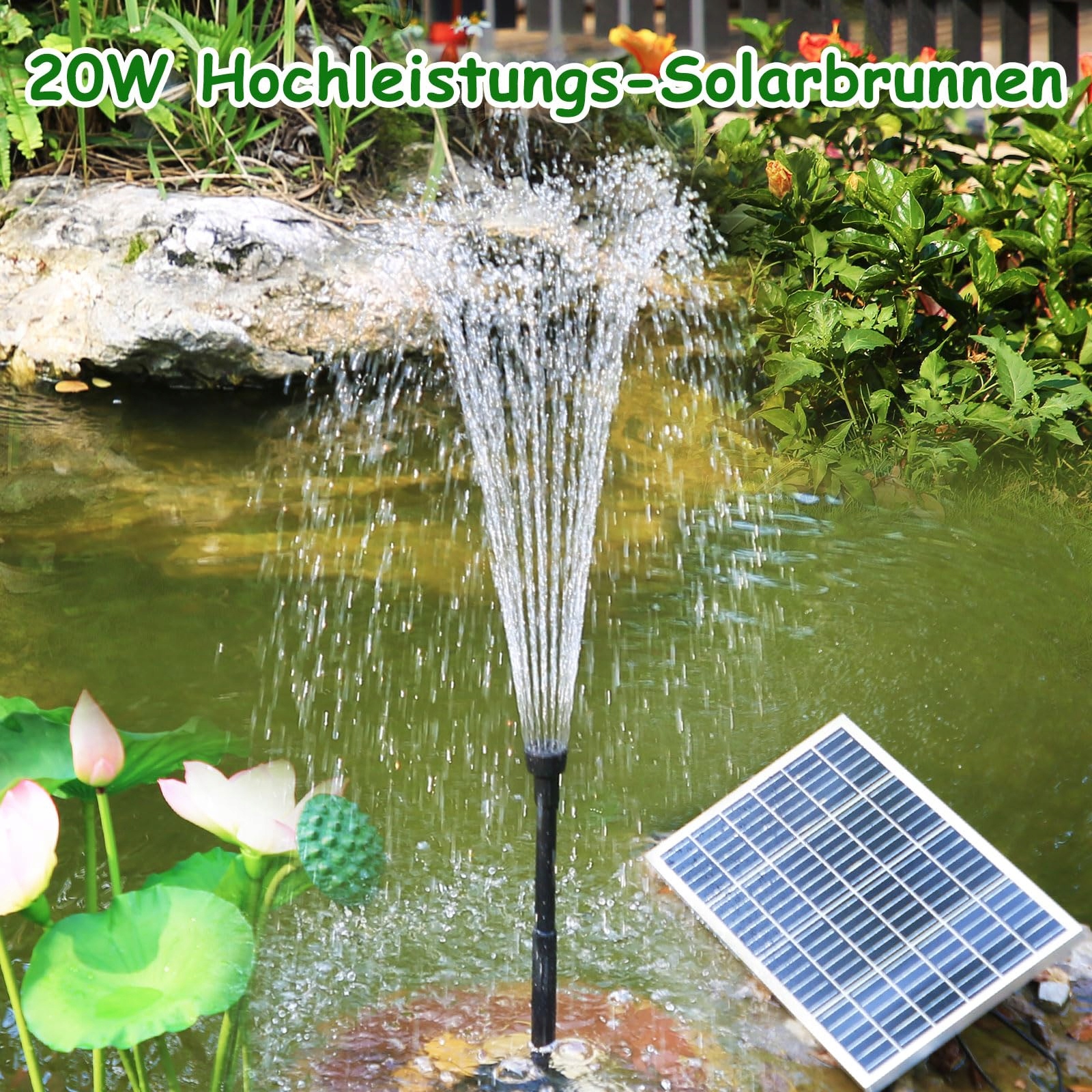 AMZtime 20 W Fontanna solarna na zewnątrz — miniatura 2