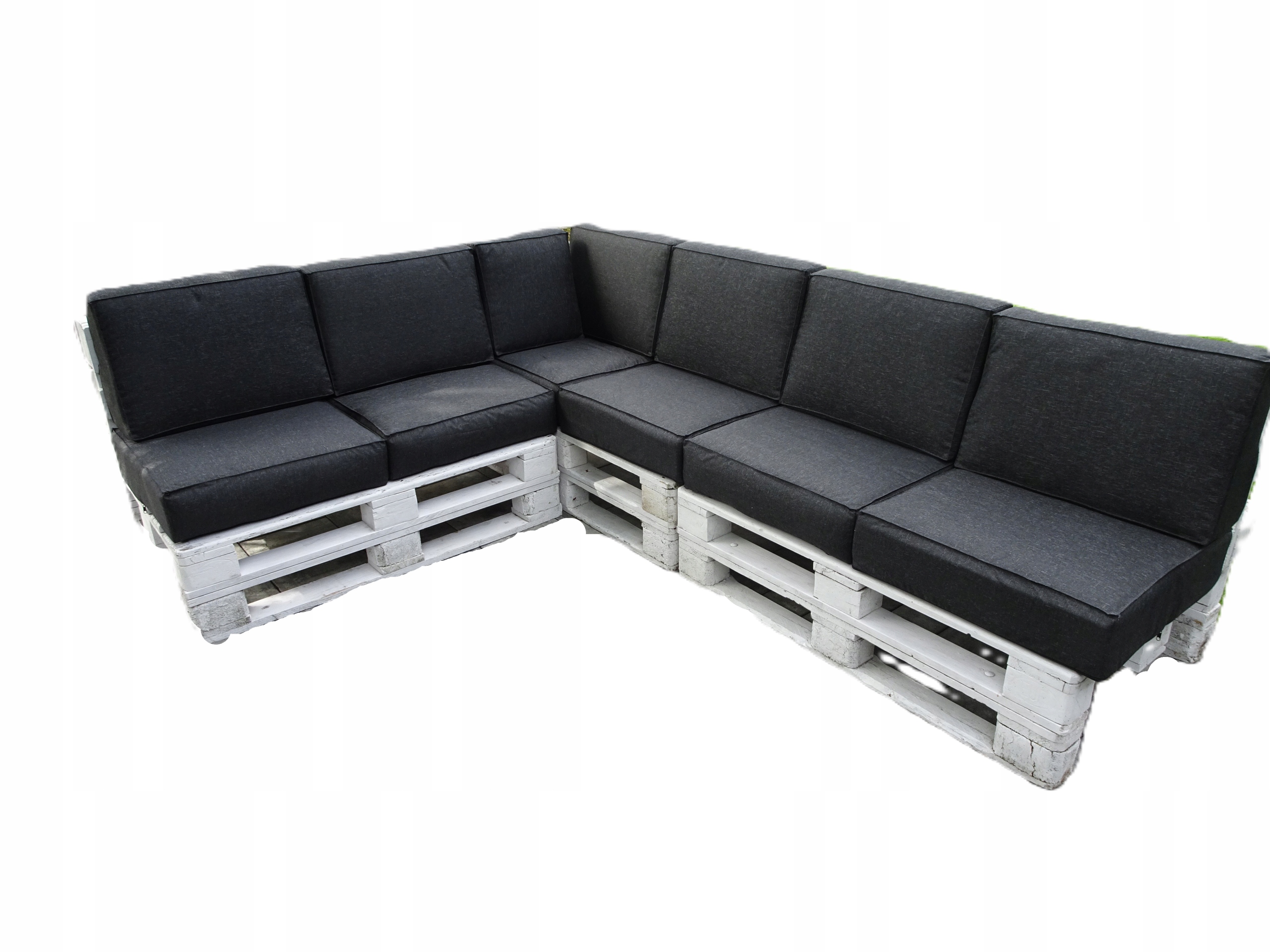 Poduszki na trzy Europalety kpl 13 szt. siedzisko 80 x 60 Silver Czarny