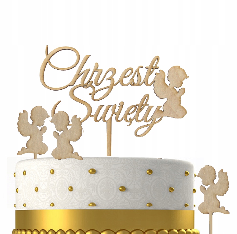TOPPER dekoracja eko na tort CHRZEST Typ toppery