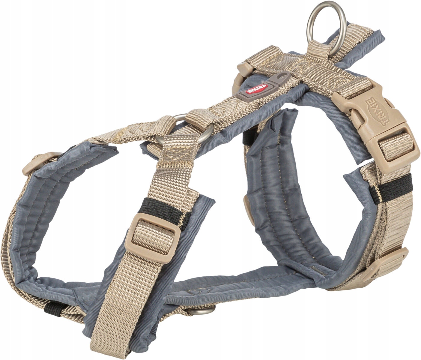 Levně Prémiový trekking, postroj, pro psa, pískový/grafit, L: 70–85 cm/25 mm