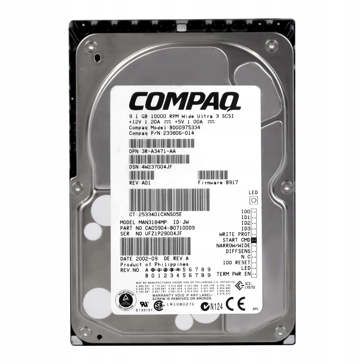 Compaq 233806-014 9,1 Gb 10K 4MB Scsi U160 3,5'' BD00975334