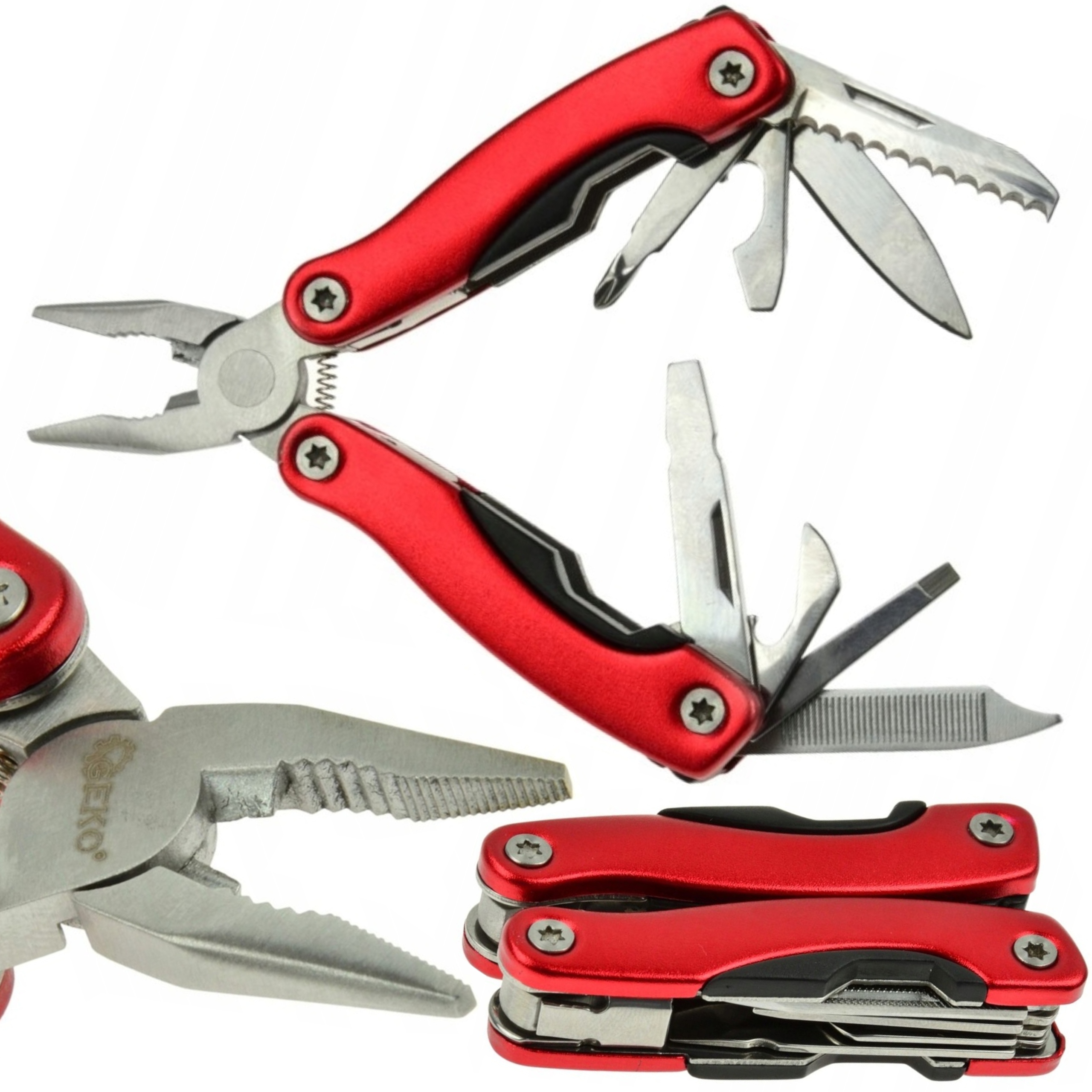 Narzędzie wielofunkcyjne multitool 15 funkcji scyzoryk survivalowy Geko