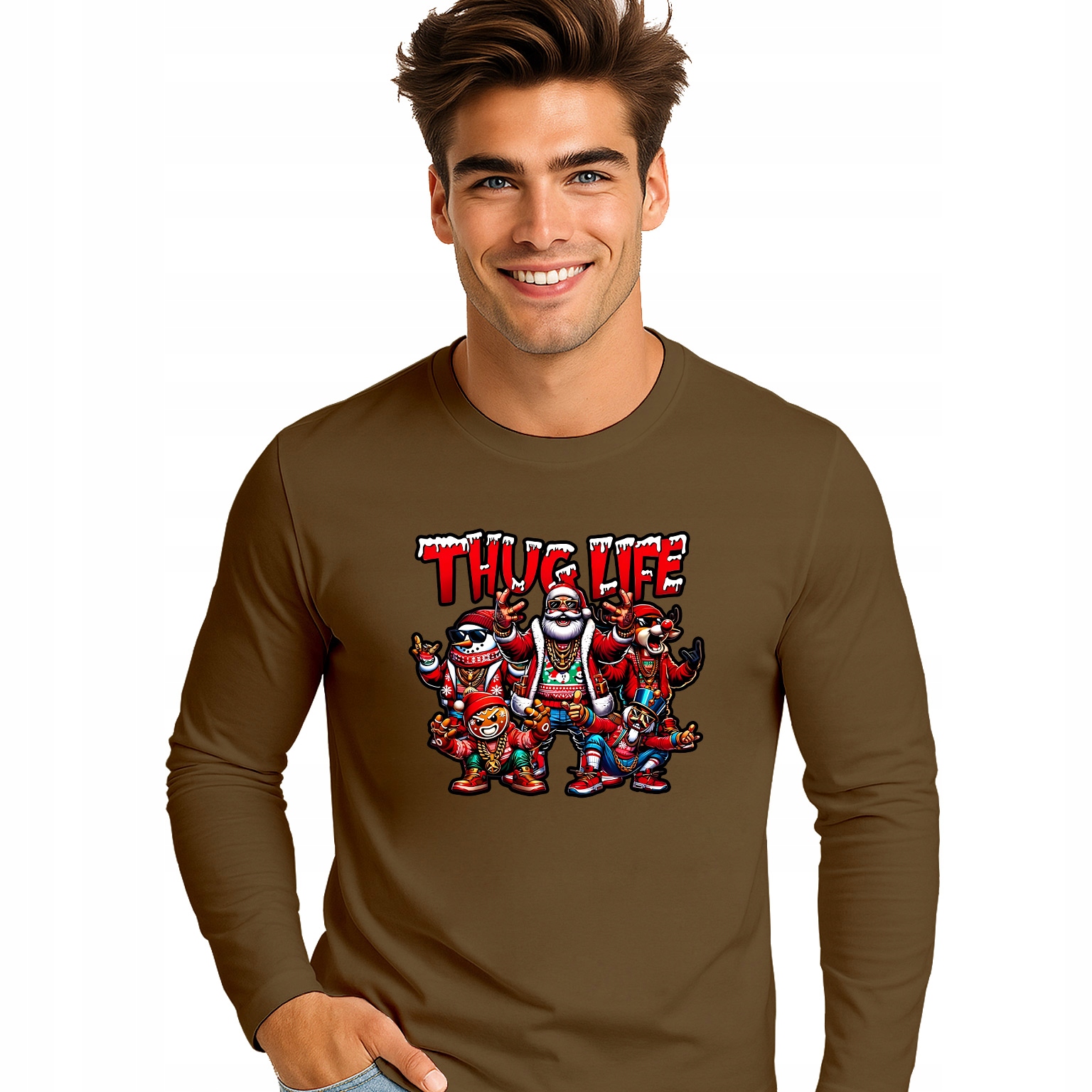 Pánská Vánoční Košile Thug Life Longsleeve Dárek K Vánocům XXL