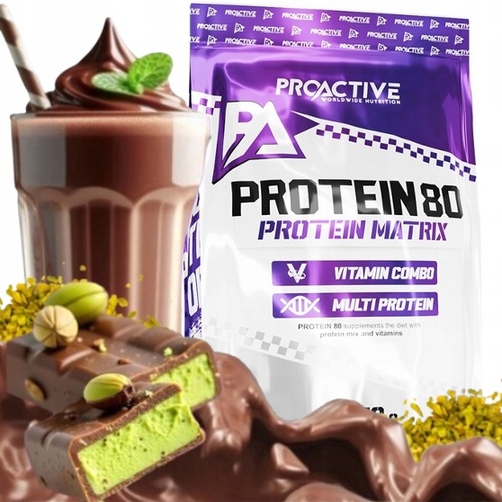 Wpc syrovátkový protein Wpi doplněk stravy Vitamíny ProActive 2,25 kg Dubai Chocolate