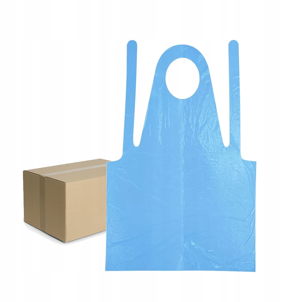 Voděodolná fóliová zástěra Ldpe modrá 130 cm x 80 cm na troky 1000 ks