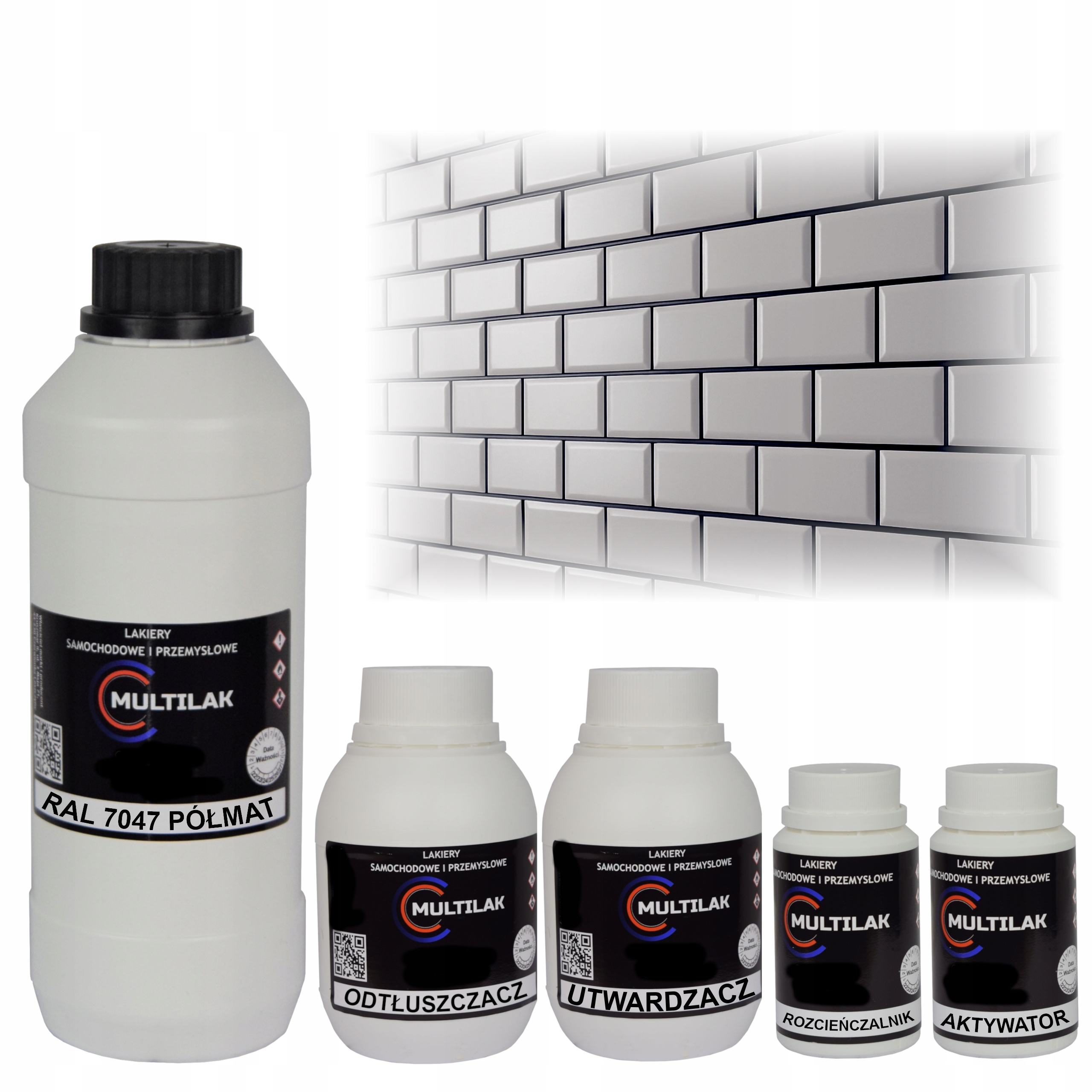 Lak farba Ral 7047 na glazúru dlaždíc a dlaždíc na valček, štetec 1L Polomat