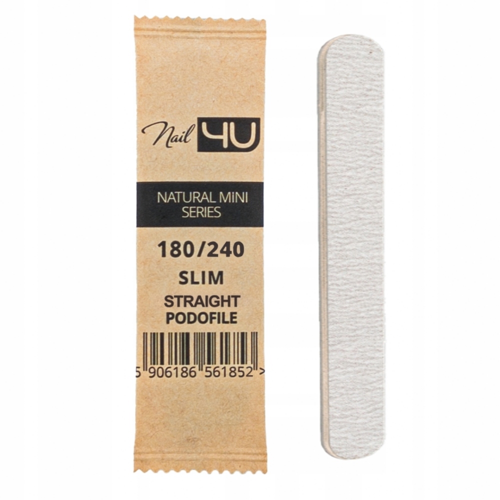 Pilník Na Nehty Mini Podofile Jednoduchý Nail4u Slim Straight 180/240 250 Ks