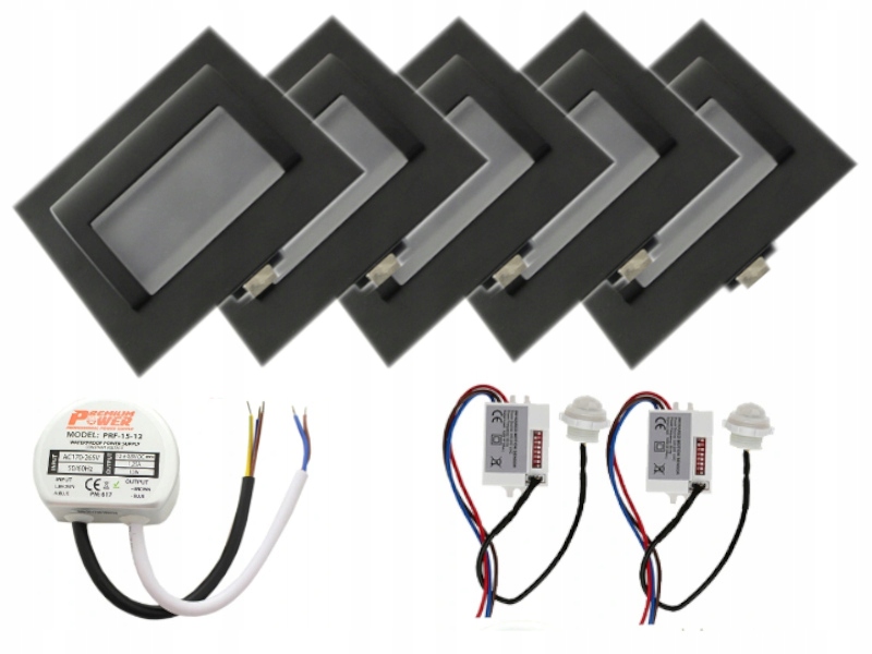 Set Schodišťová světla 5x napájecí adaptér 2x detektor