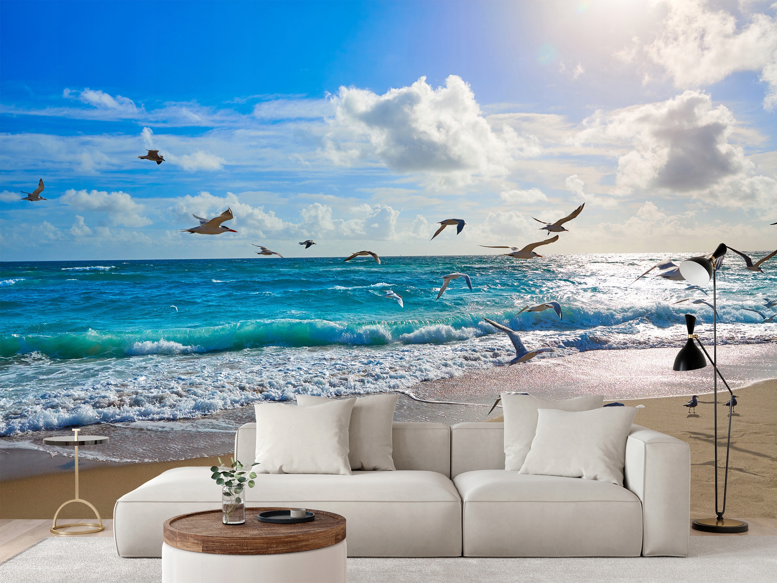 Fototapeta Pláž Singer Island Florida Usa Atlantik Mewy 3D 368 x 254 cm
