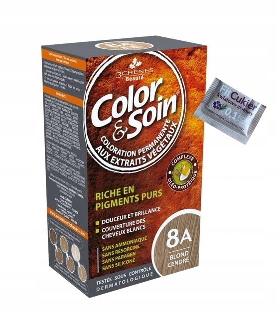 COLOR&SOIN 8A POPIELATY BLOND trwała farba