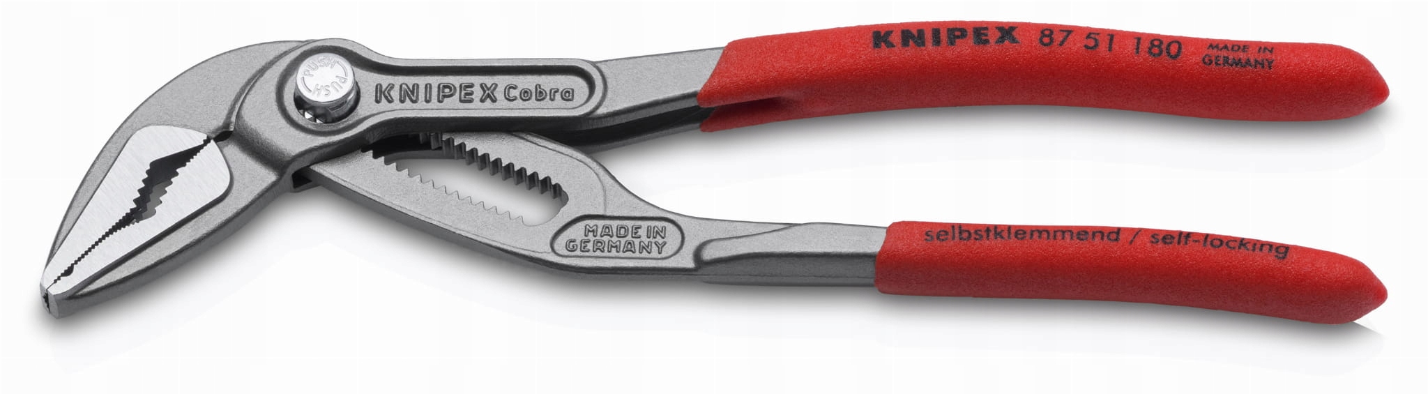 Szczypce nastawne z wydłużoną szczęką "Cobra Es" do rur, 87 51 180 Knipex