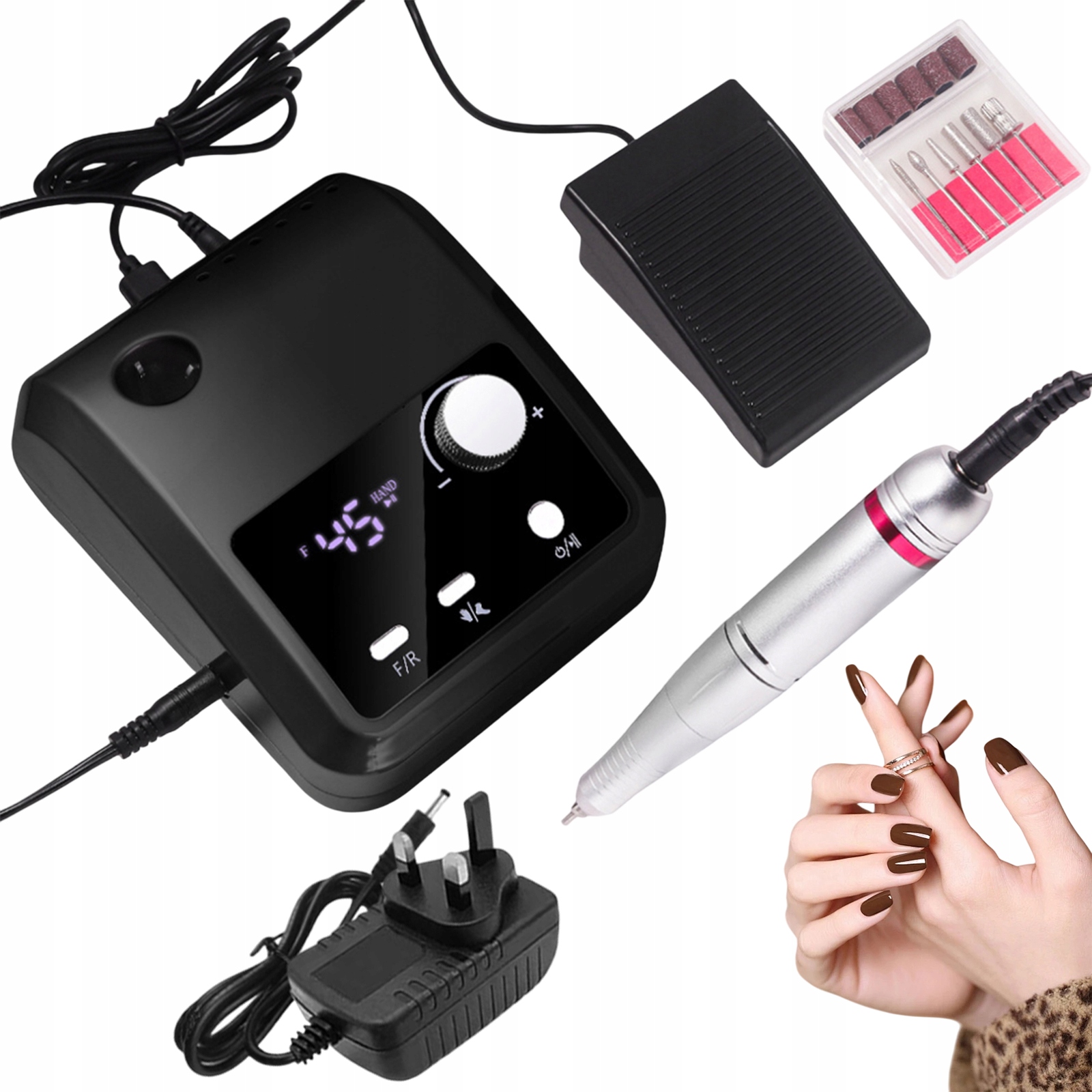 Bruska Na Odstraňování Gelu Z Akrylu A Kalusu 45000 M Černá