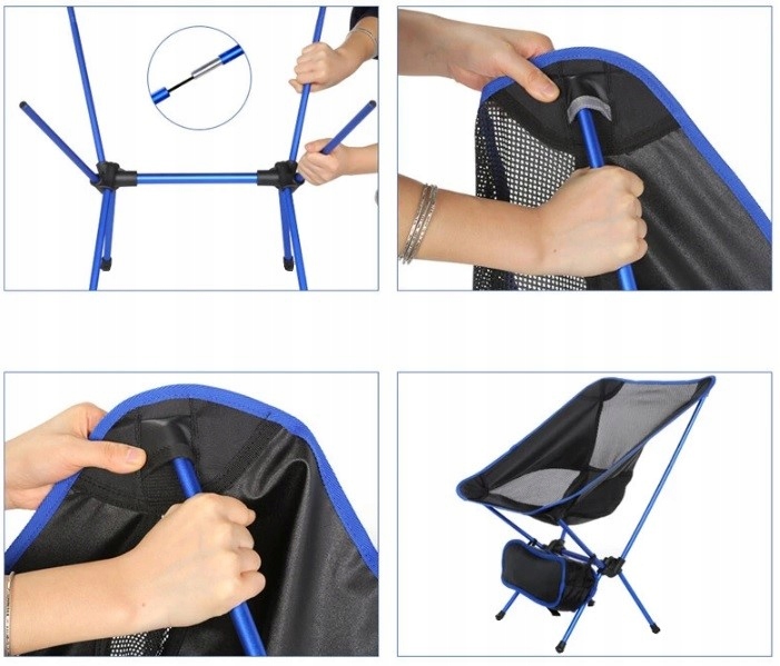 KRZESŁO TURYSTYCZNE SKŁADANE WĘDKARSKIE KEMPINGOWE SOLIDNE LEKKIE POKROWIEC Rodzaj z oparciem