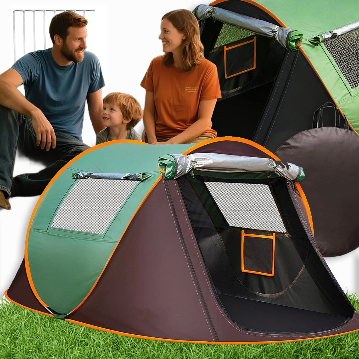 Skládací Stan Kempingový Stan Pro 2 Osoby, Voděodolný S Moskytiéra