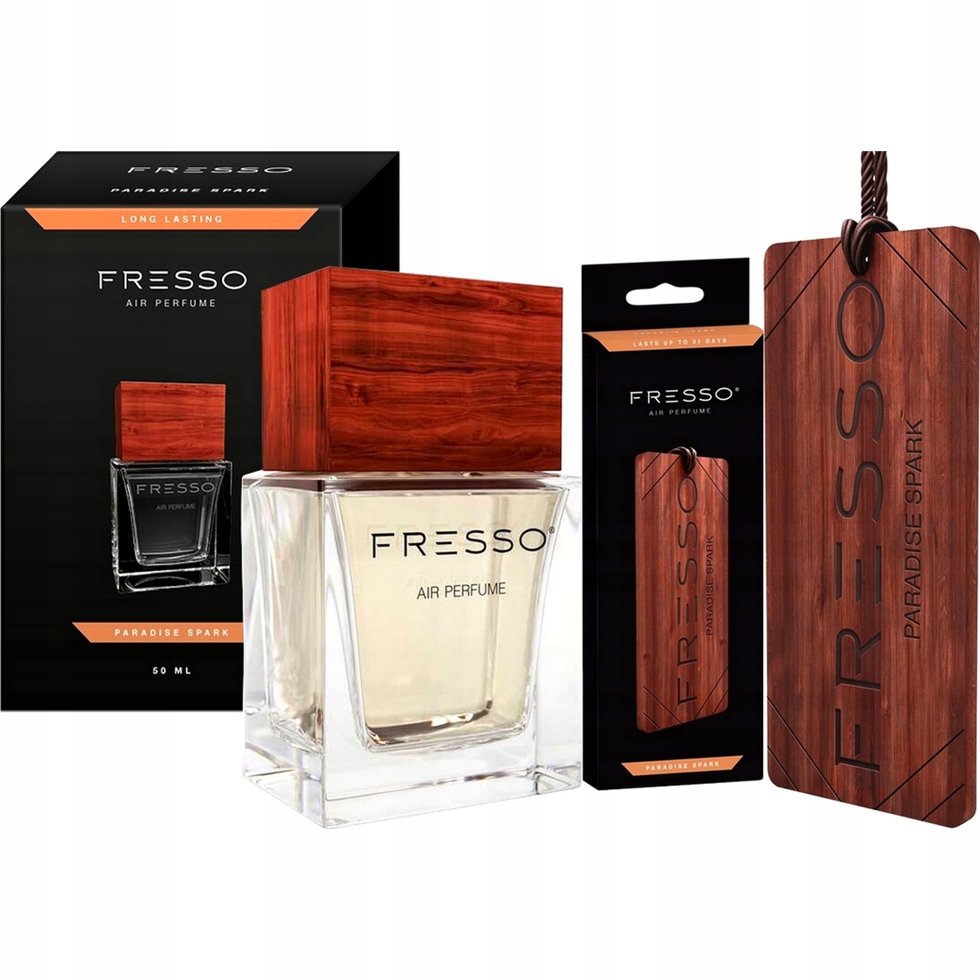 Zapach perfumy FRESSO Paradise Spark + zawieszka