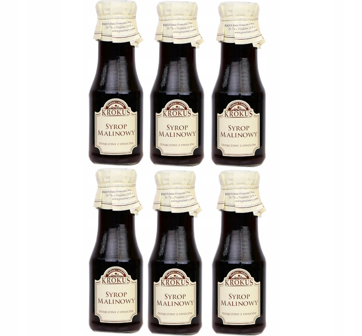 Levně Sada 6X280 ML Malinového Sirupu S Malinovou Šťávou Krokus