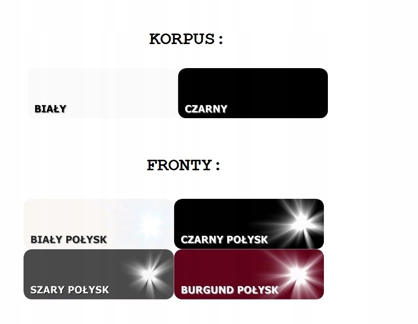 ROZSUWANA SZAFKA RTV 108-200 POŁYSK, RÓŻNE KOLORY Kolor frontów biały