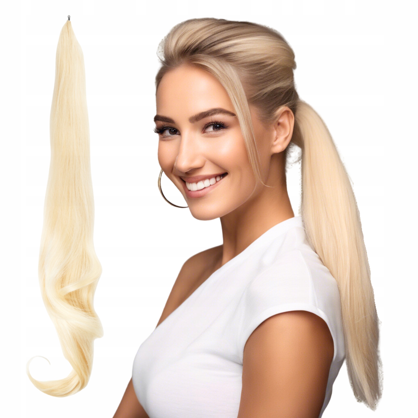 Dopinka culík na drátu 75 cm #613/88 Platinová blond vlasy jako přírodní