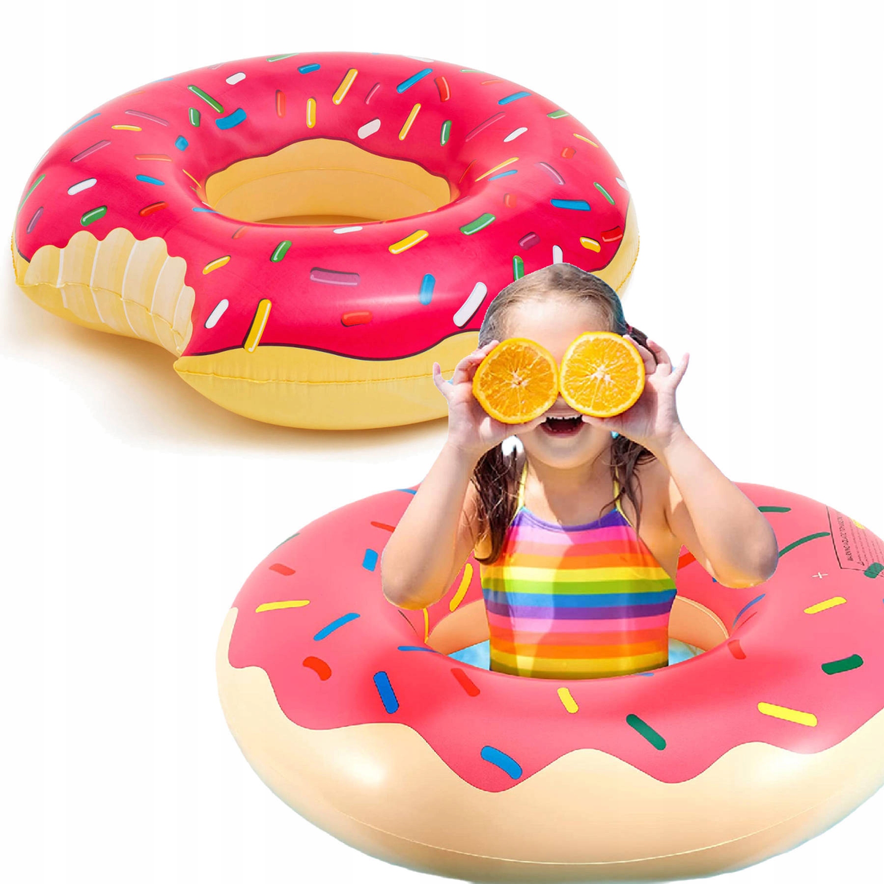 

Koło Dmuchane Plażowe Pączek Donut Do Pływania Róż