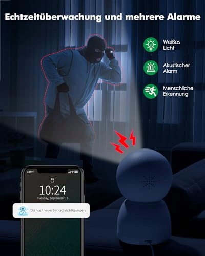 YESYAMO Kamera Wewnętrzna 4MP 360° PTZ Dualna 5Ghz WiFi Niania Audio — miniatura 7