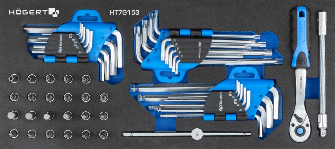 HOGERT HT7G153 ZESTAW KLUCZE IMBUSOWE BITY 53el