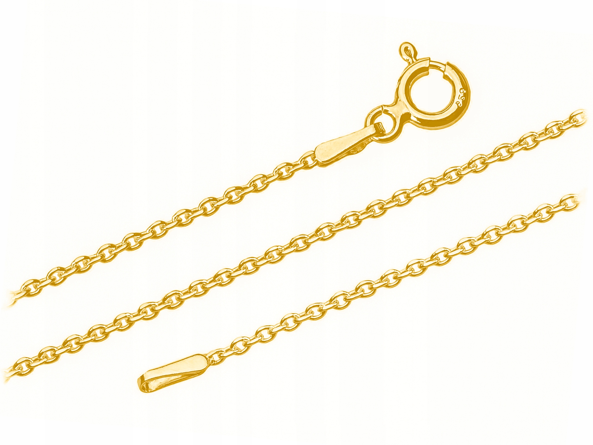 Dlouhý Stříbrný Pozlacený Řetízek Zlatý Ankr 1,2mm Diamantovaný 65 cm