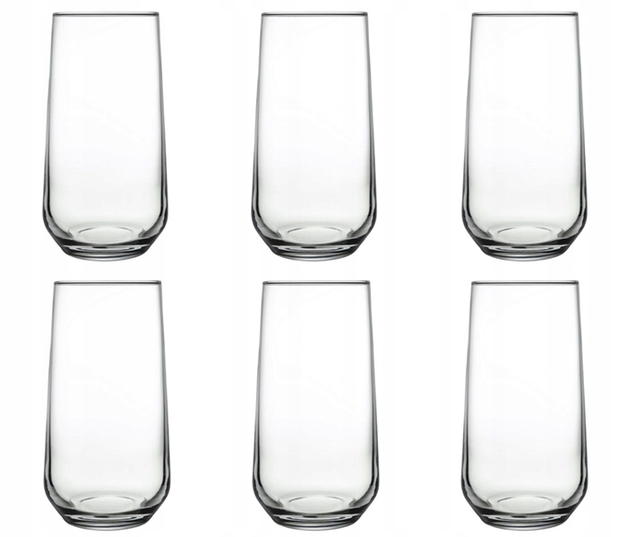 SZKLANKI WYSOKIE 6 x 470 ml wodę napoje PASABAHCE
